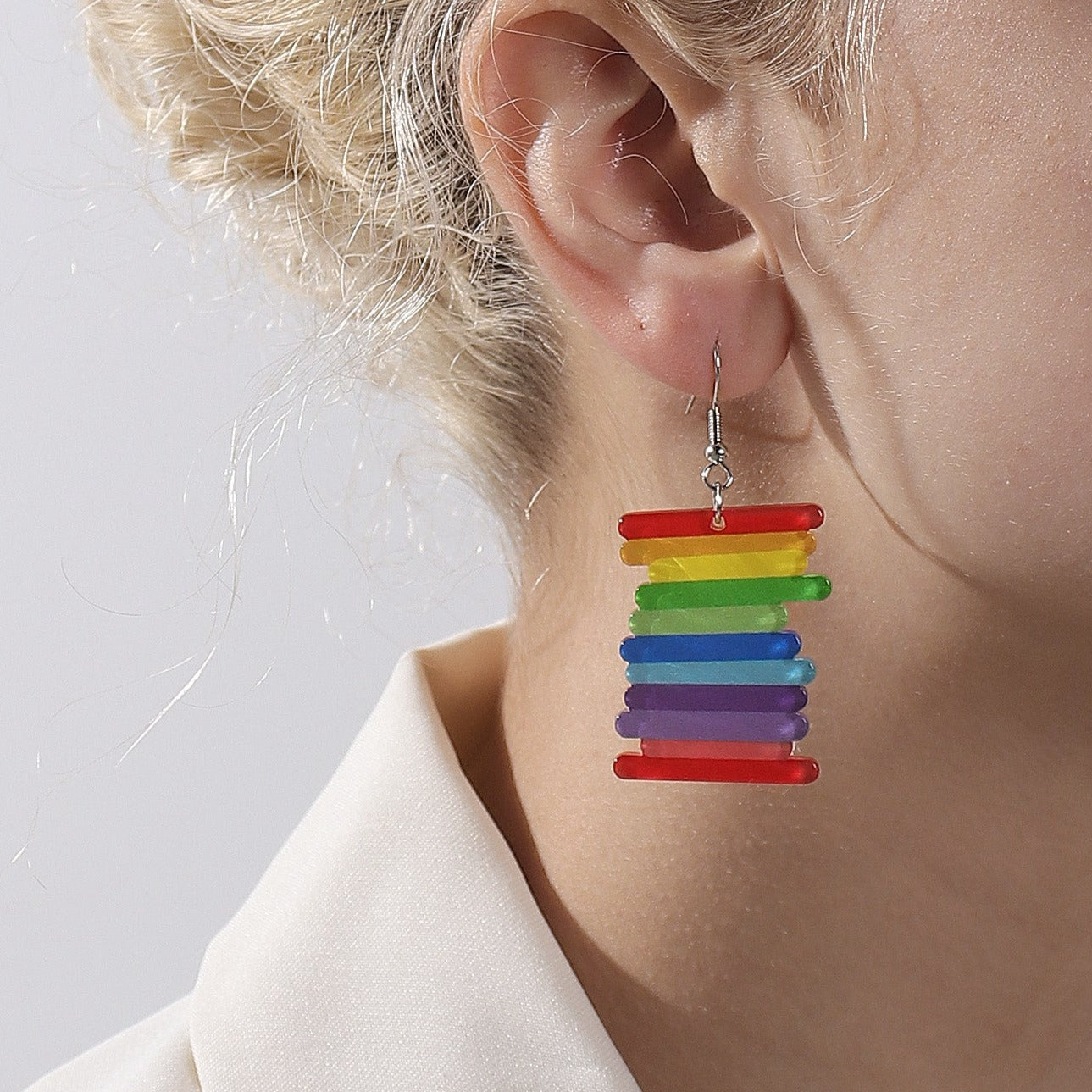 Rainbow Acrylic Drop Earrings