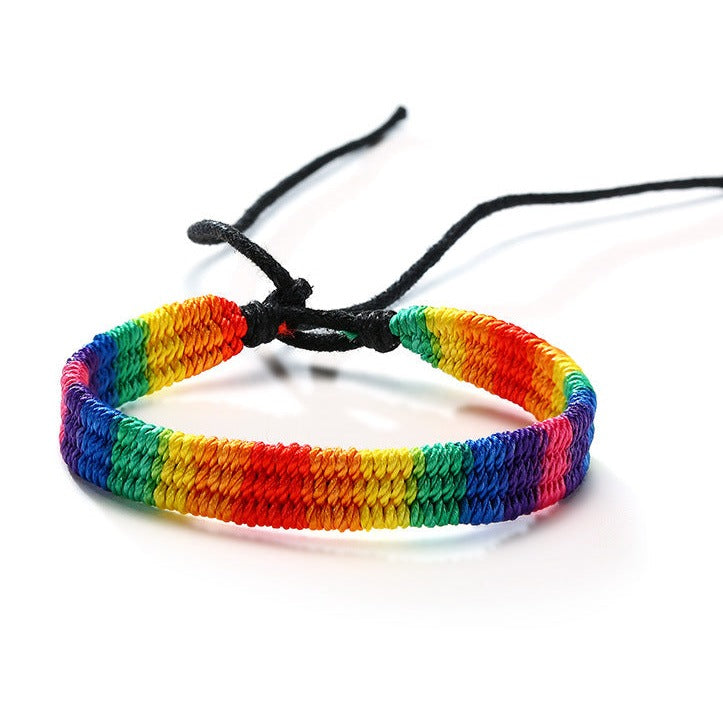 Rainbow Cord Knitting Bracelet