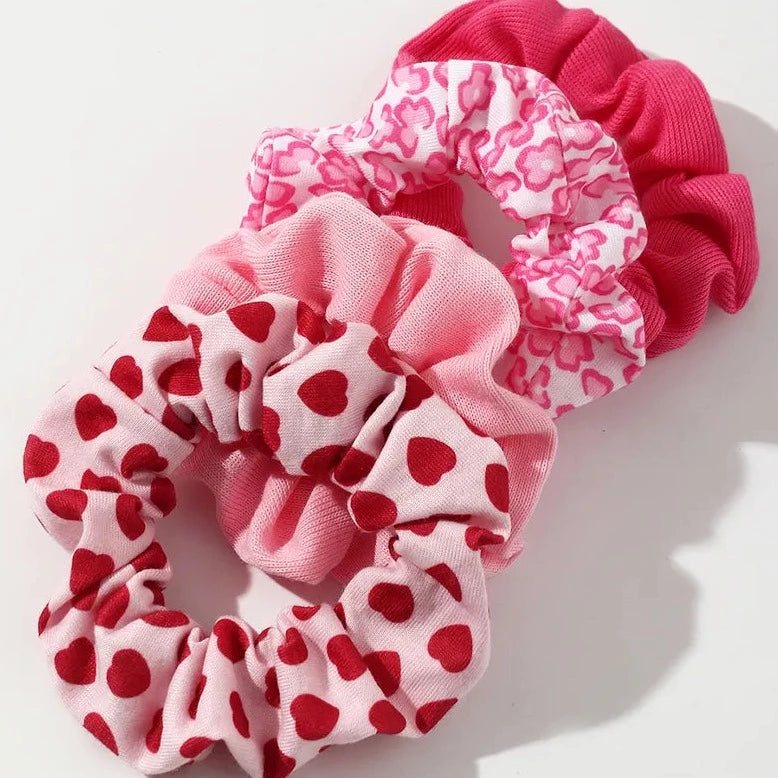 Pink 4 Pack Scrunchies