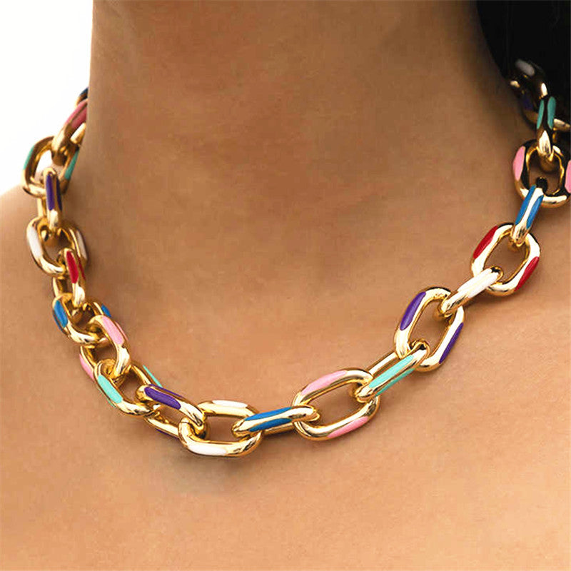 Multicolour Chain Chunky Necklace