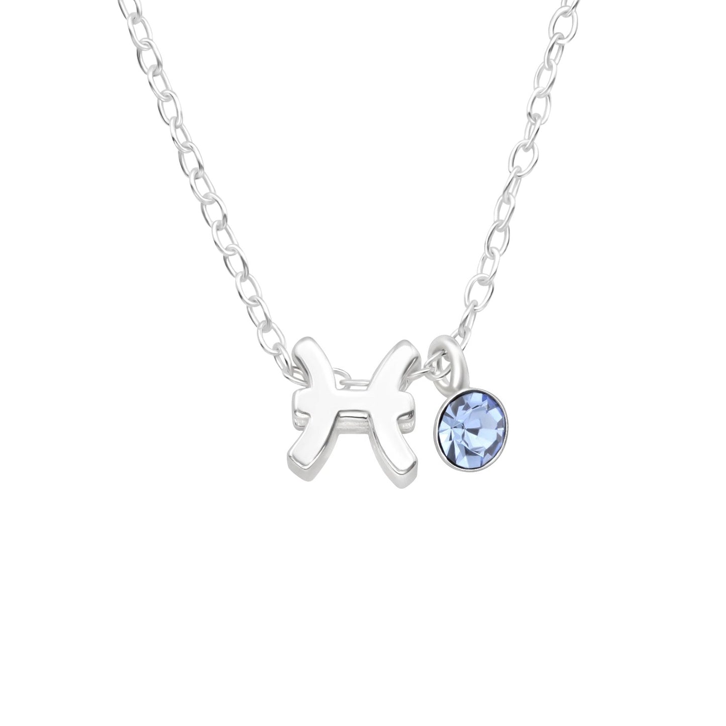 925 Sterling Silver Pisces Zodiac Sign Necklace