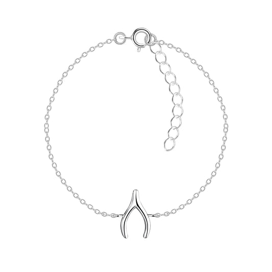 925 Sterling Silver Wishbone Bracelet