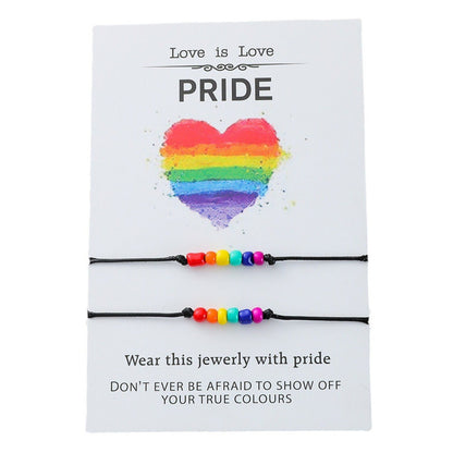 Pride Bead Card Bracelet